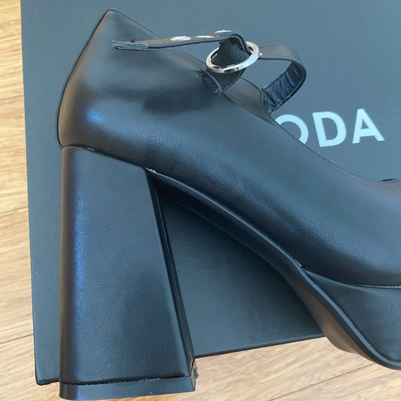 NWT Lamoda Platform Flower Mary Jane Heels Size 10 - Picture 8 of 13